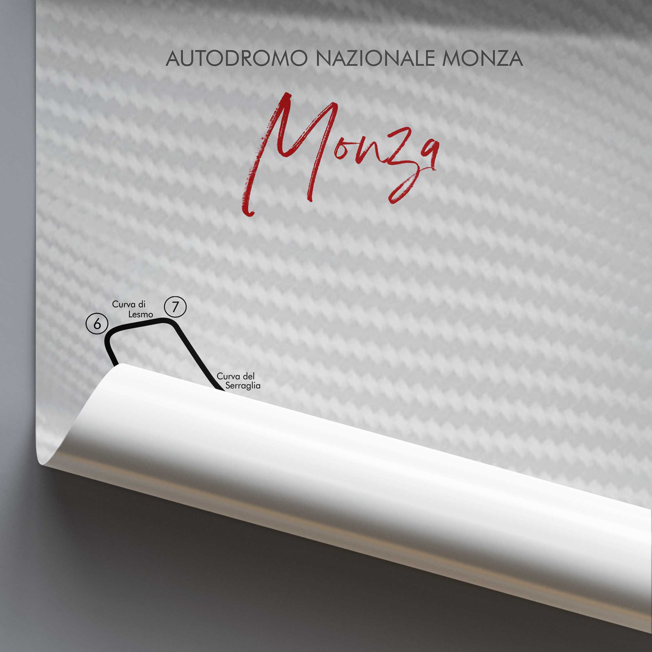 Poster map of the Monaco track layout on a textured gray background