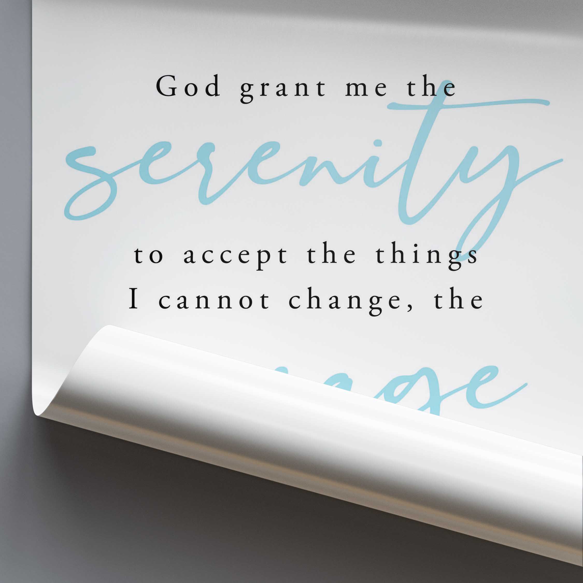 Serenity prayer text on a white background