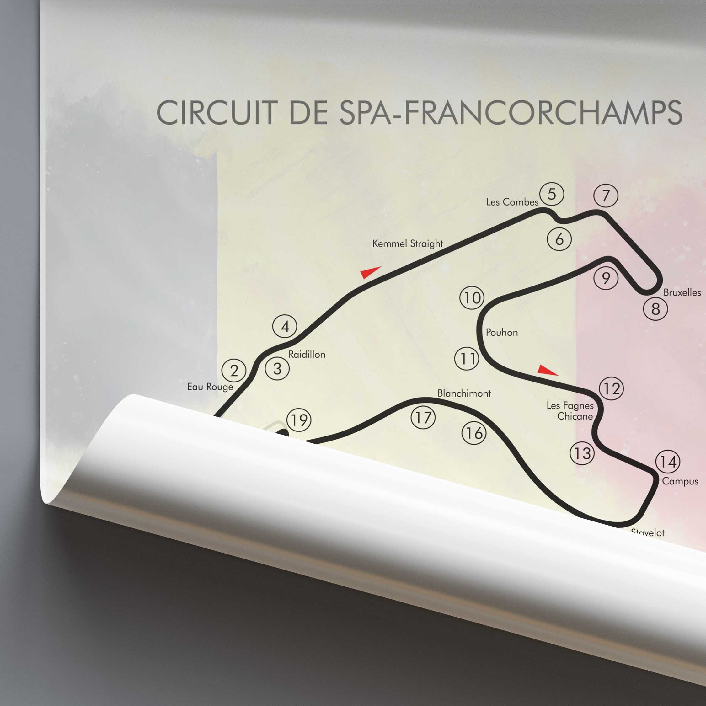 Map of Circuit de Spa-Francorchamps on a light background