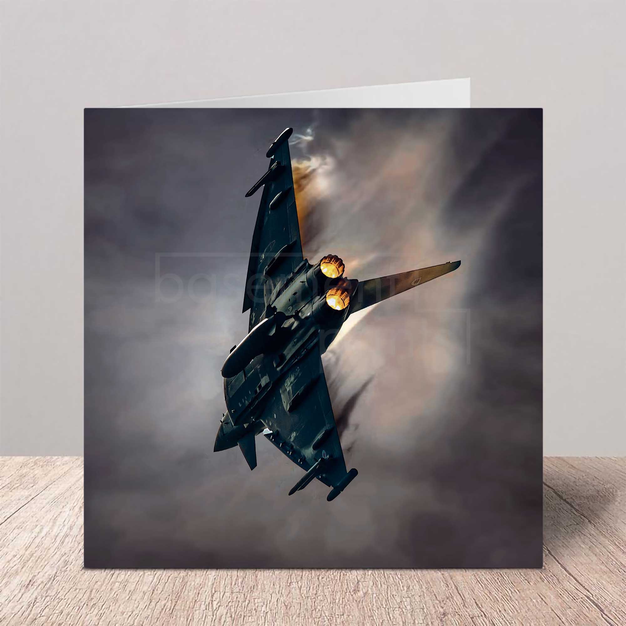 Eurofighter Typhoon birthday card with a dynamic background