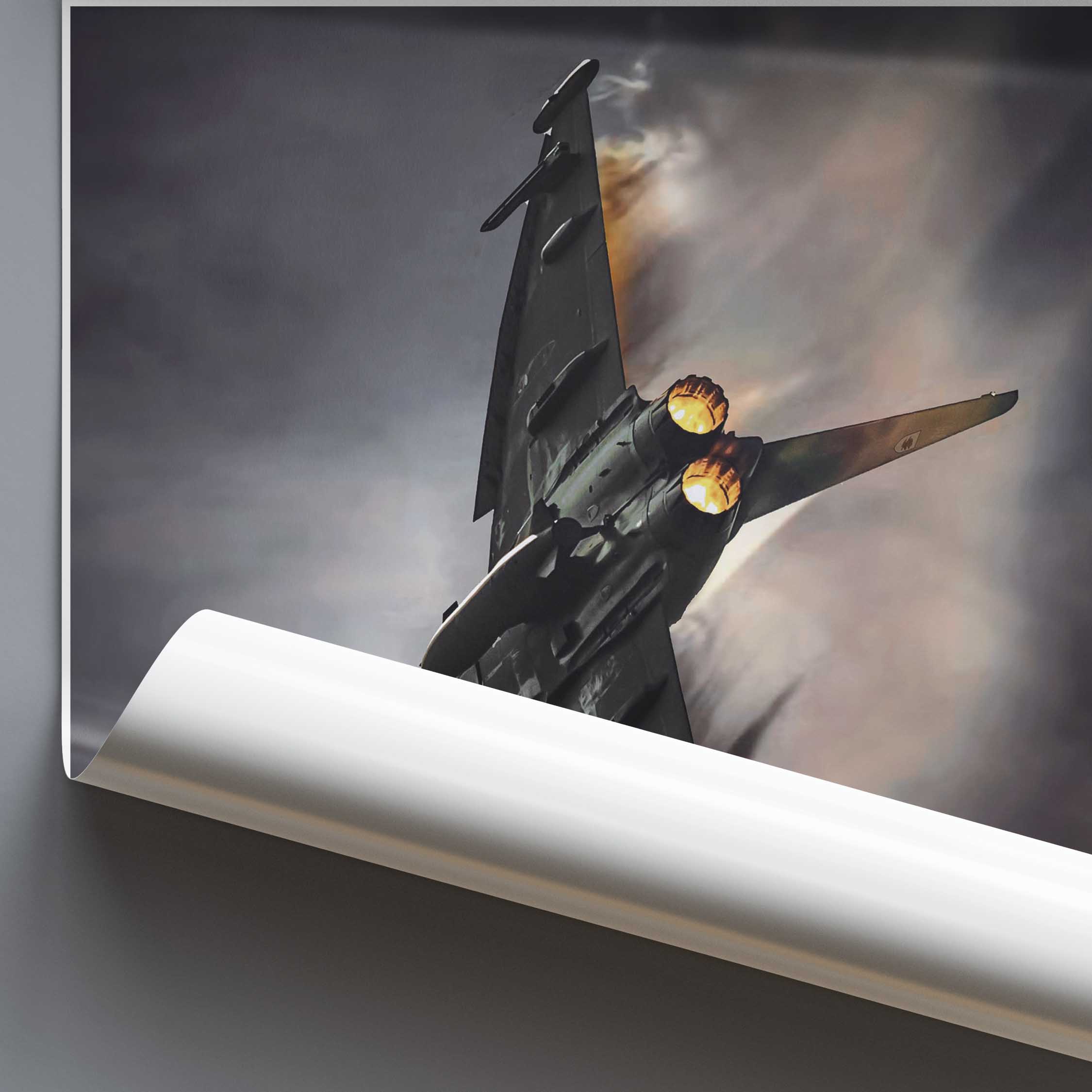 Eurofighter Typhoon poster with a dynamic background