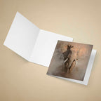 Greeting card with elephant design on a beige background