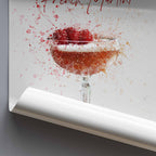 Poster of a French Martini with red berries on a white background