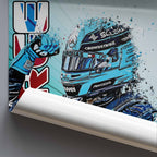 Rolled poster of George Russell after his Pole in Canada.