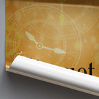 Poster rolled with a decorative design of Veuve Clicquot in orange 
