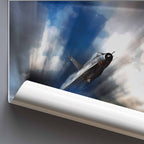 Rolled poster of an English Electric Lightning jet flying through a cloudy sky