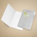 Greeting card with a margarita illustration on a beige background