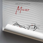 Map of the Circuit de Monaco with track layout on a textured gray background
