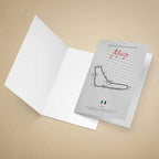 Greeting card with Monza circuit design on a beige background