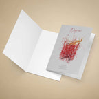 Greeting card with a Negroni cocktail illustration on a beige background