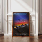 Framed poster of the Red Bull RB22 2026 Formula 1 car leaning against a wall