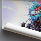 Rolled poster of George Russell after his first Formula 1 Win, featuring an American flag in the background.