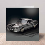 Card with a Ford Shelby Mustang GT500 on a dark background