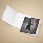 Greeting card with a Typhoon fighter jet on a dark background, open to reveal the design.