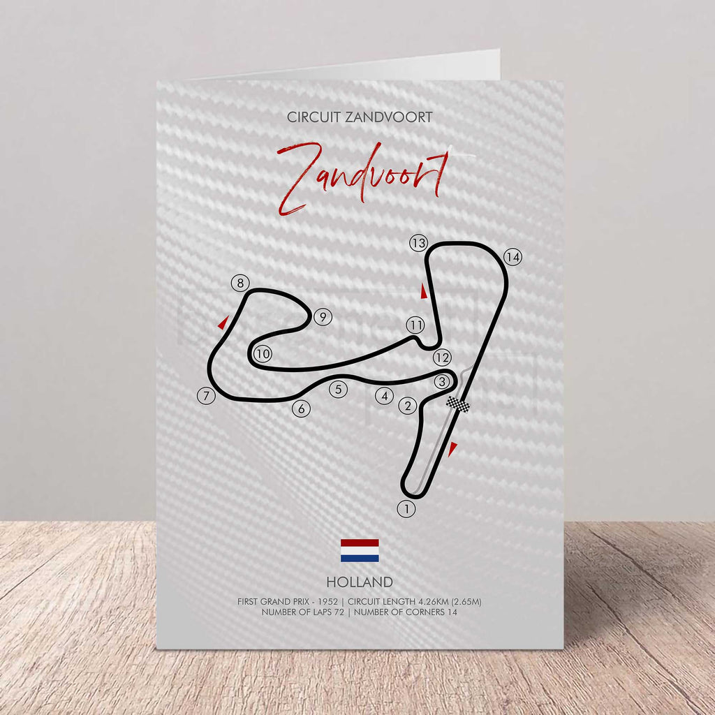 Poster of Circuit Zandvoort layout on a textured gray background